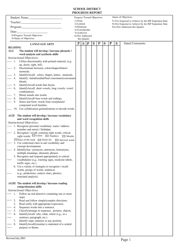 Massachusetts Progress Report On Iep Fill Out Sign Online And