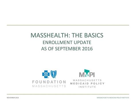 Masshealth The Basics Enrollment Update As Of September Ppt Download