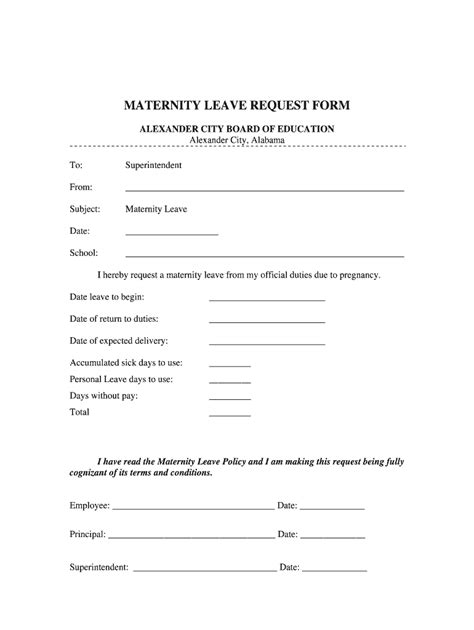 Maternity Leave Form Fill Online Printable Fillable Blank Pdffiller