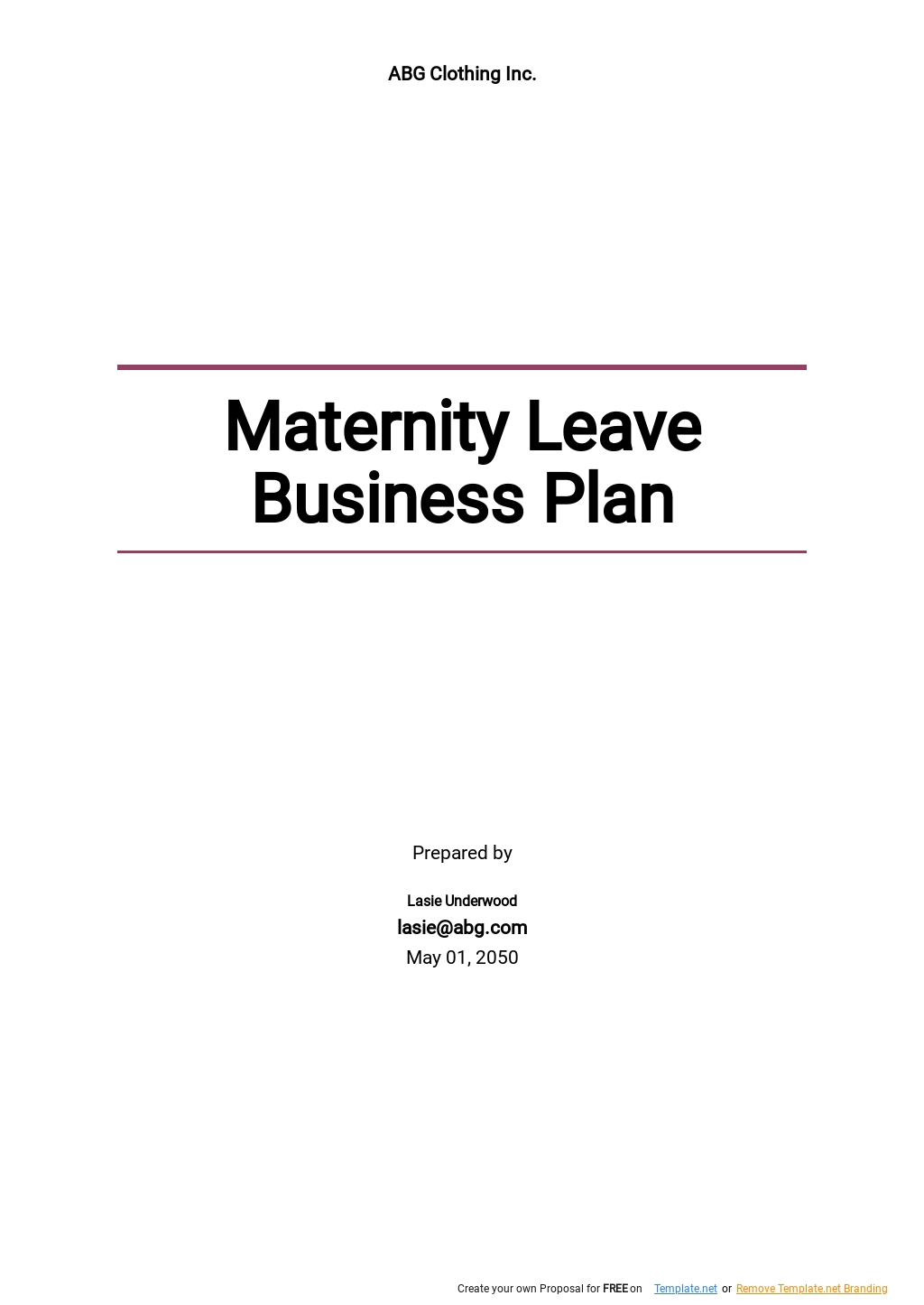 Maternity Leave Template