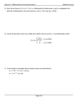 Math 165 Worksheet 3 Solutions Approximations Using Differentials