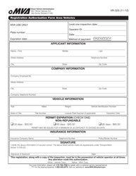 Md Mva Form Vr 331 Application For Issuance Of Farm Area Vehicle Tags