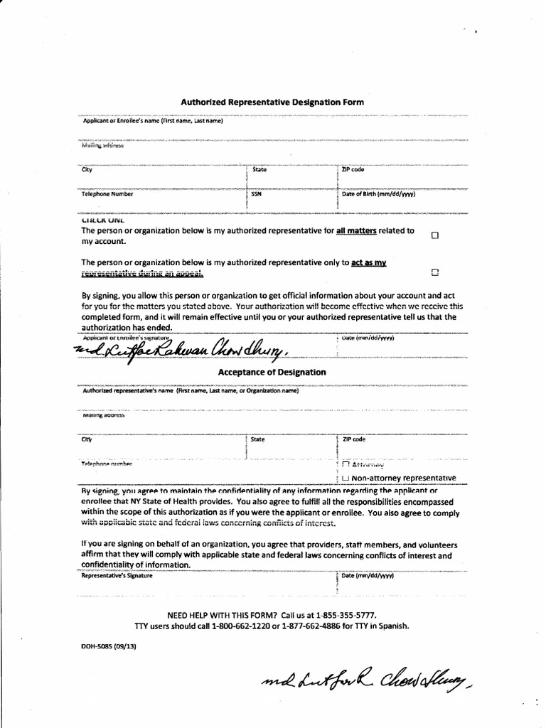 Medicaid Authorized Representative Form Fill Out Sign Online Dochub