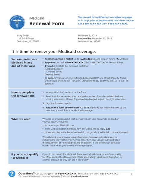 Medicaid Renewal Form 2 Free Templates In Pdf Word Excel Download