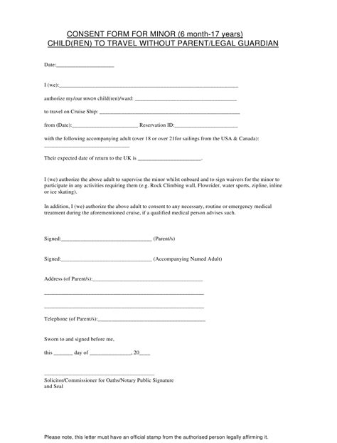 Medical Release Form For Minor Traveling Without Parents Releaseform Net