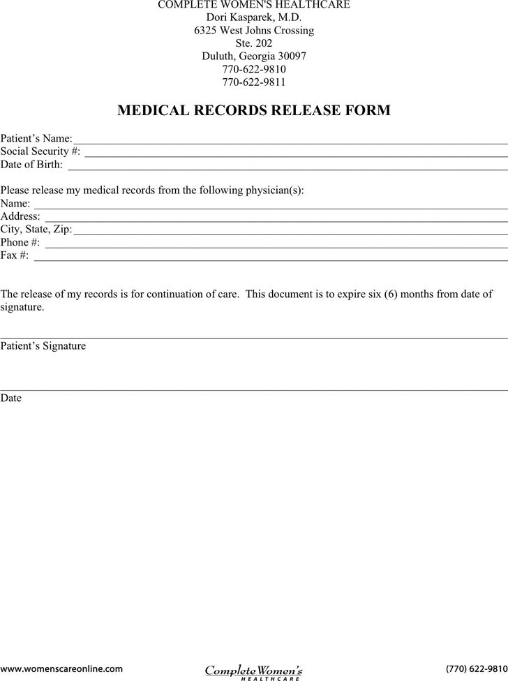 Medical Release Form Template Fresh Blank Medical Records Release Form Template Medical