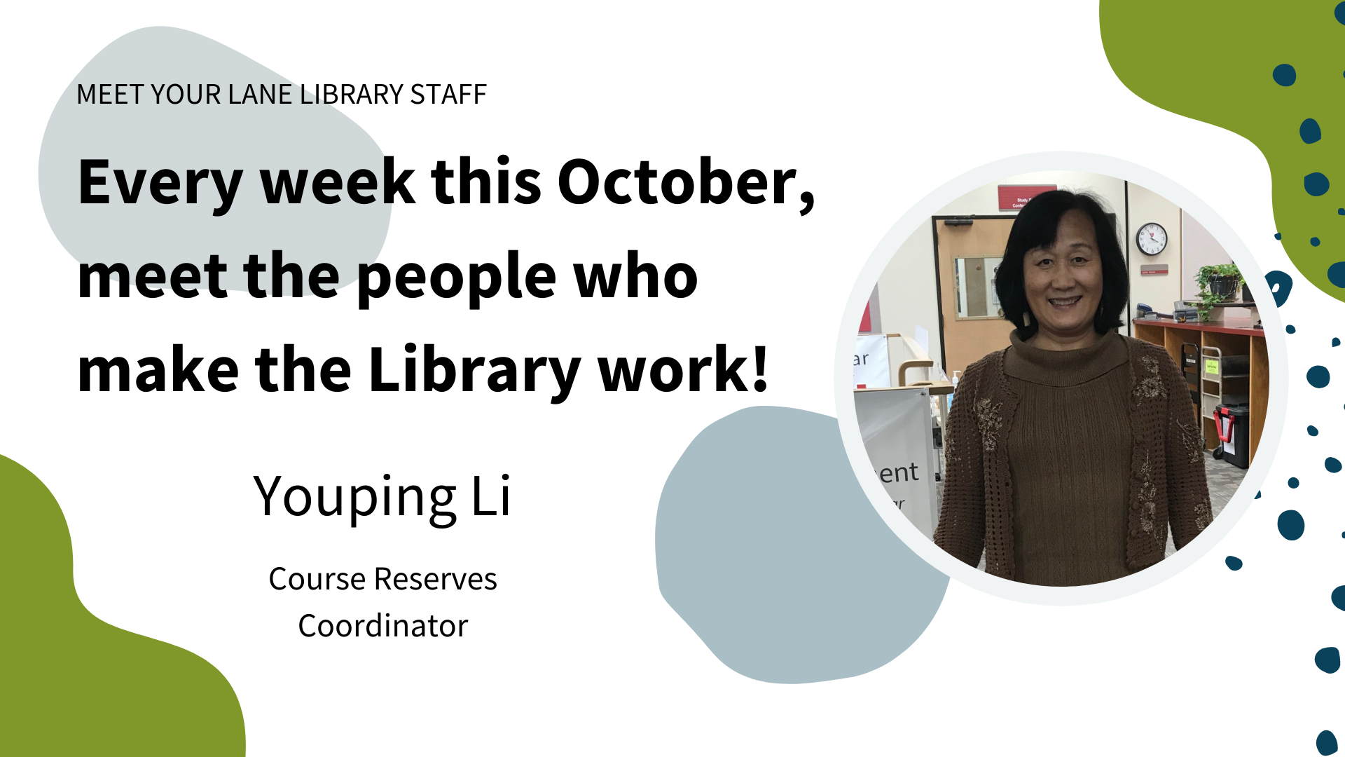 Meet Your Lane Library Staff Youping Li Lane Library Blog