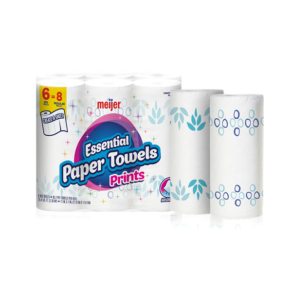 Meijer Essential Paper Towels Prints 6 Ct Shipt