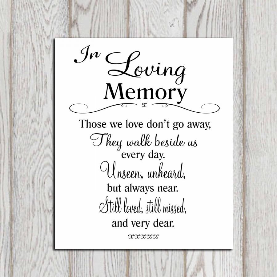 Memorial Table Sign Those We Love Don T Go Away Etsy Wedding