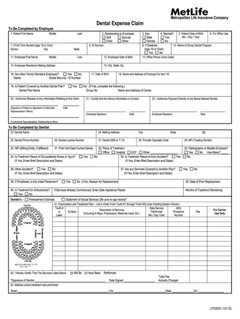 Metlife Dental S 2012 2024 Form Fill Out And Sign Printable Pdf