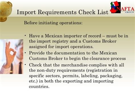 Mexico Import Requirements Documentation