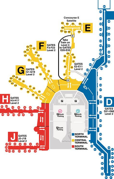 Miami International Airport Layout Map Of Mia Showing Levels 1 2 And