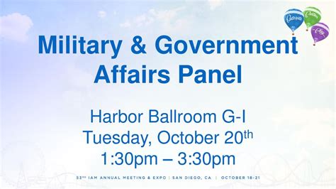 Military Government Affairs Panel Harbor Ballroom G I Tuesday