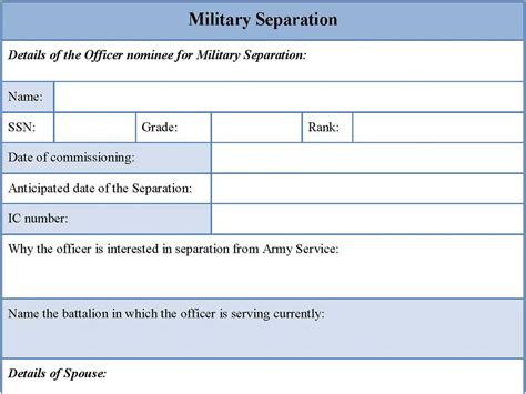 Military Separation Form Editable Pdf Forms