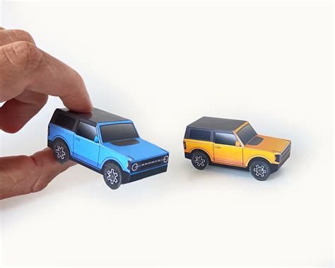 Miniature Ford Bronco 1 64 Car Template Printable Paper Etsy Canada