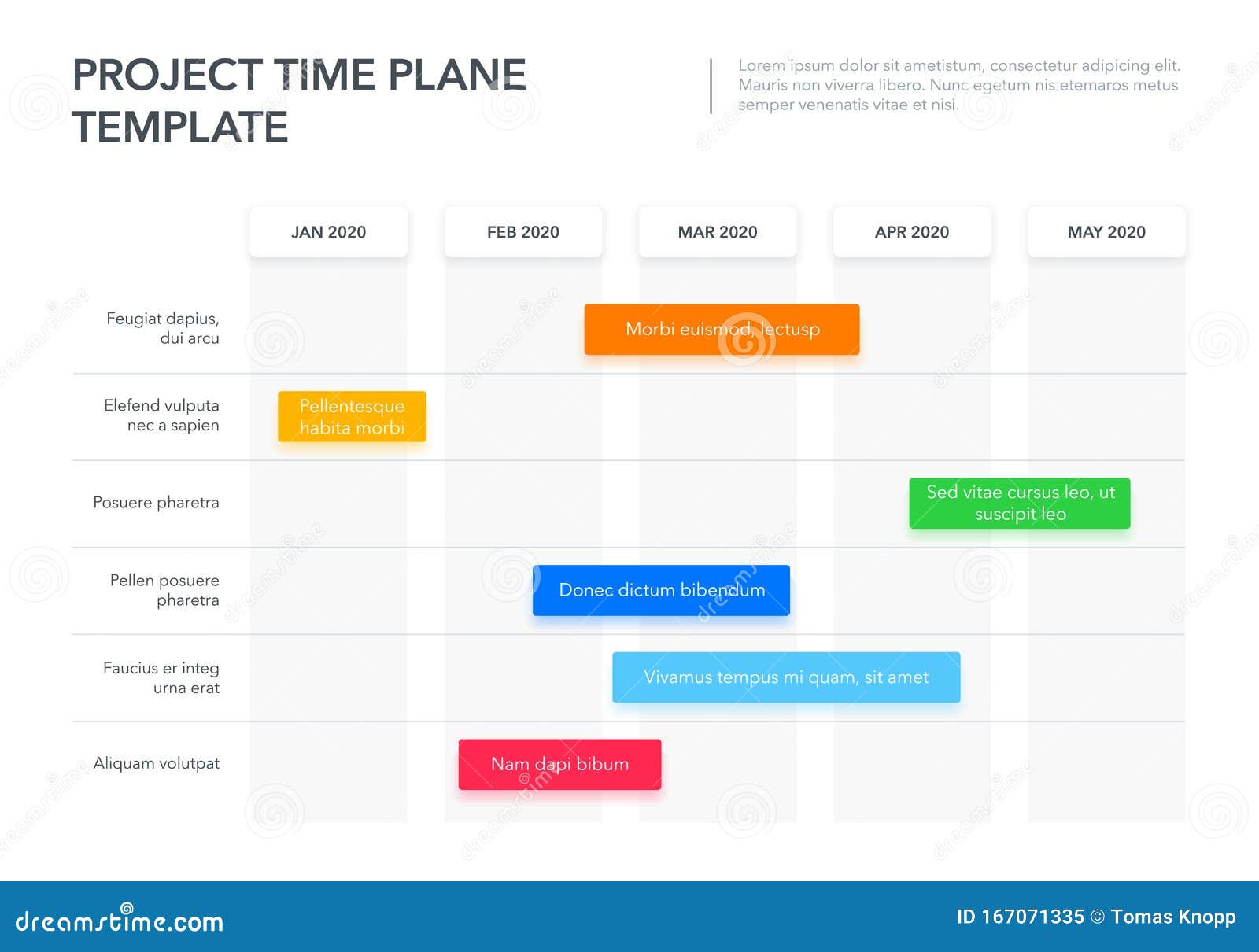 Modern Business Project Time Plan Template With Project Tasks In Time