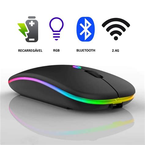 Modern High Dpi Bluetooth 5 2 Mouse Sem Fio Recarregavel Rgb 2 4G Dual Mode Wireless Bluetooth