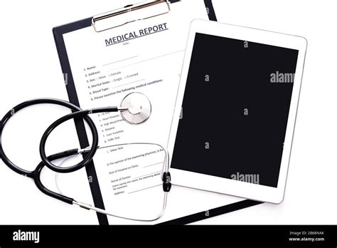 Modern Treatment Template Medical Report Documents With Blank Tablet