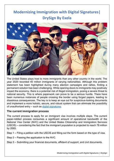 Modernizing Immigration With Digital Signatures Drysign Pdf