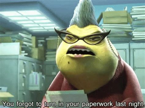 Monsters Inc Paperwork Gif