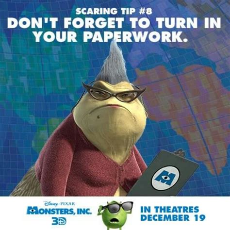 Monsters Inc Paperwork Lady