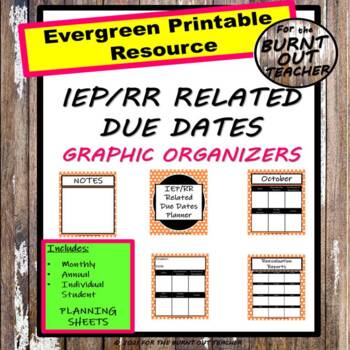 Monthly Annual Special Education Paperwork Iep Rr Due Dates Graphic