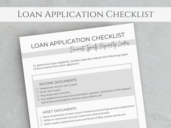 Mortgage Application Checklist Mortgage Pre Approval Real Etsy