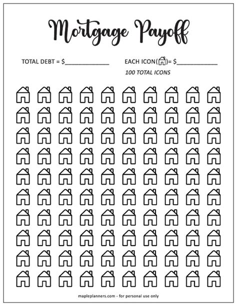 Mortgage Payoff Tracker Instant Download Printable Debt Free House