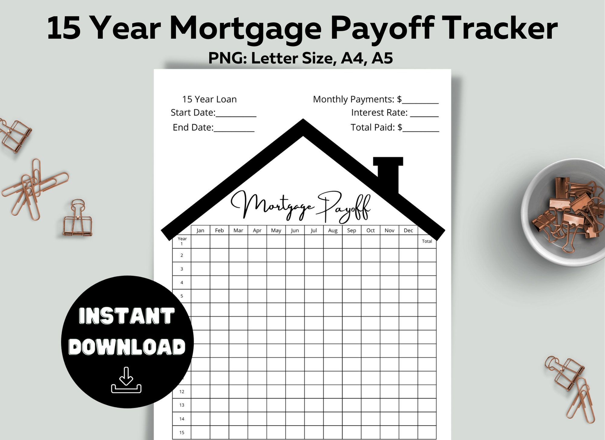 Mortgage Payoff Tracker Printable Debt Free House Chart Etsy