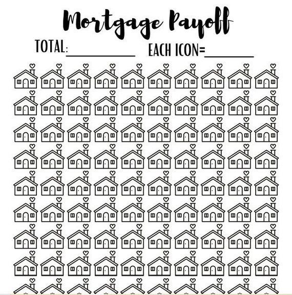 Mortgage Payoff Tracker Printable Mortgage Payoff Chart Etsy