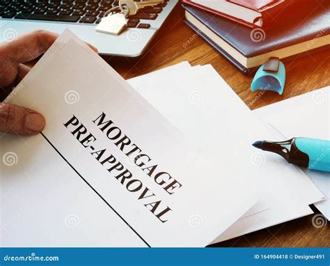 Mortgage Pre Approval Documents In The Office Stock Photo Alamy