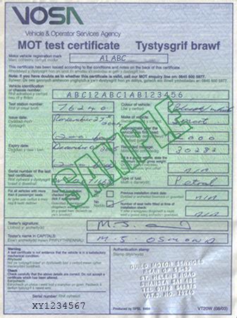 Mot Test Certificate Number Plates For Less From Swansea