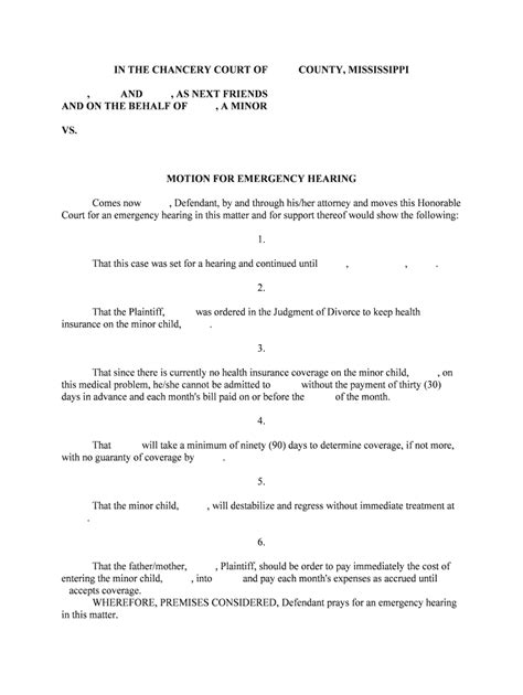 Motion For Emergency Hearing Form Fill Out And Sign Printable Pdf Template Airslate Signnow