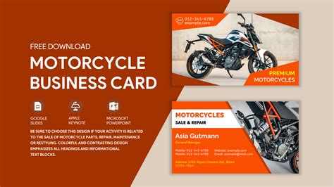 Motorcycle Business Card Free Google Docs Template Gdoc Io