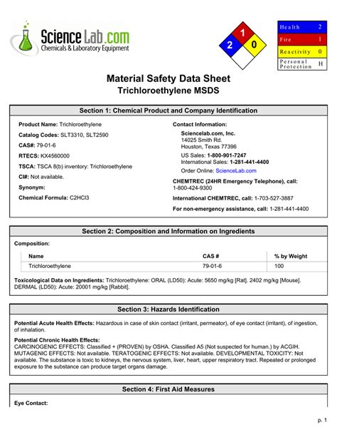 Msds Material Safety Data Sheet