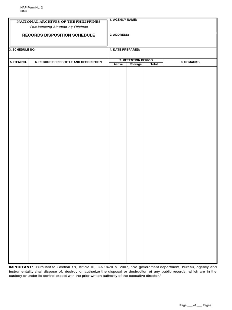 Nap Form 2 Rds Pdf Nap Form No 2 2008 National Archives Of The