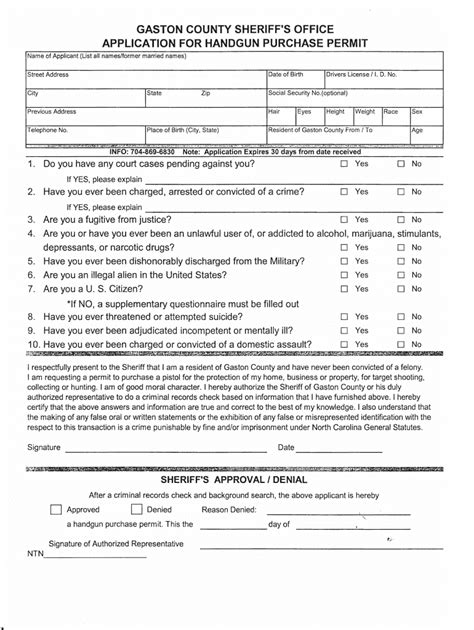 Nc Application For Handgun Purchase Permit Fill And Sign Printable