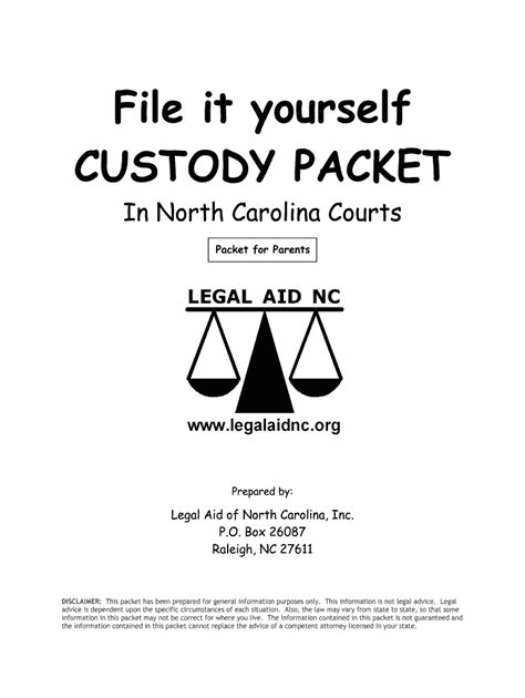 Nc Courts Custody Packet Form Complete Legal Document Online Us