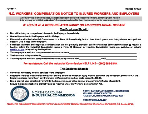 Nc Workers Compensation Forms Workers Comp Lawyer Nc