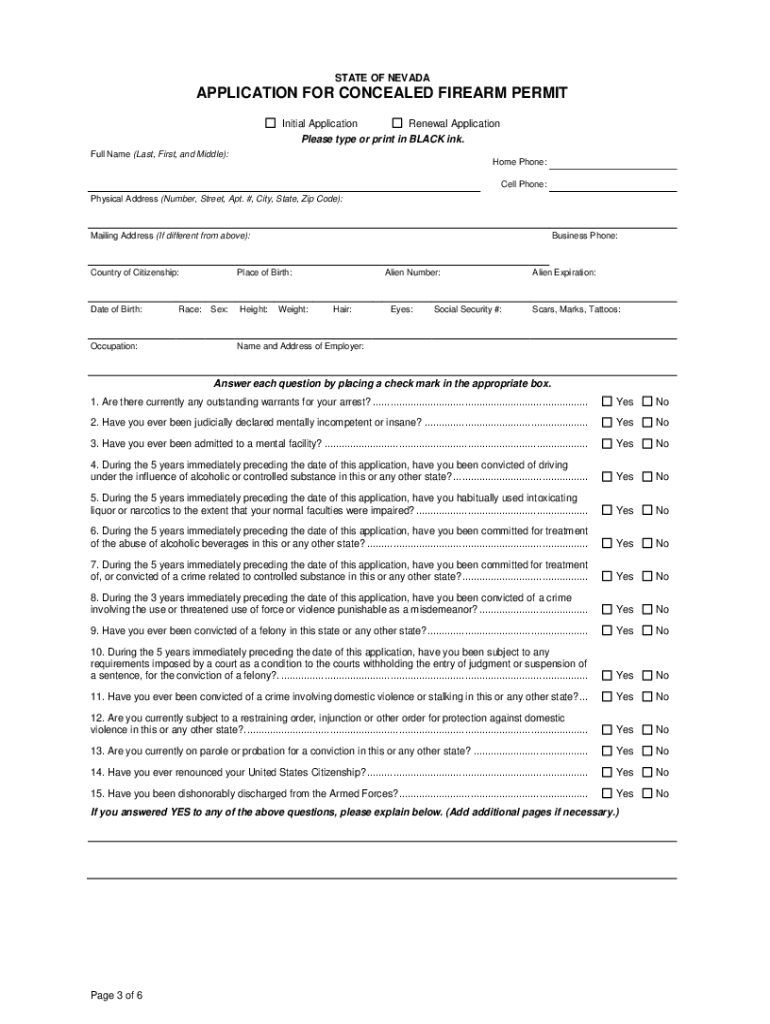 Nevada Ccw Application 2014 2024 Form Fill Out And Sign Printable Pdf