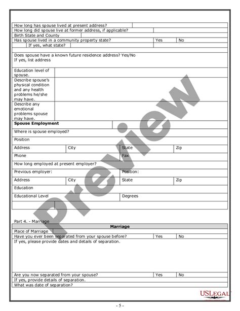 Nevada Divorce Worksheet And Law Summary For Contested Or Uncontested