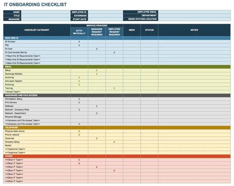 New Employee Onboarding Checklist Template Excel Printable Calendars