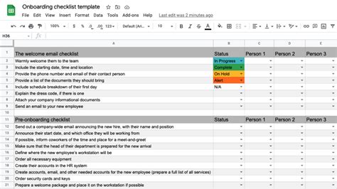 New Employee Onboarding Checklist Templates Examples