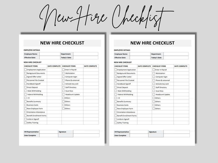 New Hire Checklist Editable And Printable Onboarding Canva Etsy