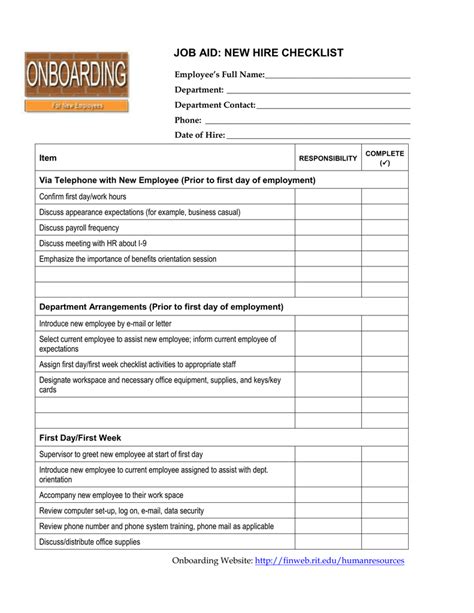 New Hire Checklist Rightmessage