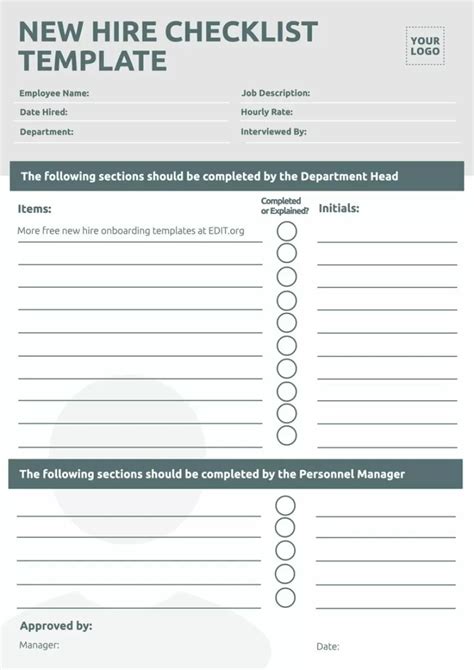 New Hire Form Template Lovely New Hire Checklist Template New Employee Orientation Onboarding