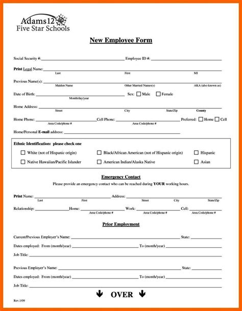 New Hire Template Form