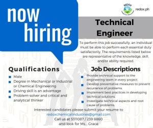 New Job Openings Redox Chemical Industries