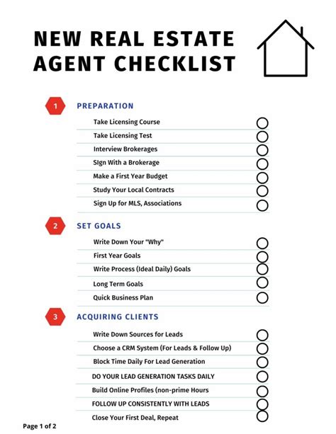 New Real Estate Agent Checklist Free Download