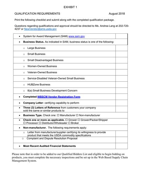 New Vendor Qualification Checklist Fill Out Sign Online And Download